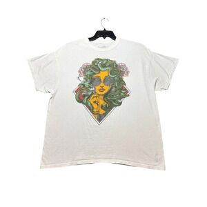 Threadless Graphic Tee Mens XL White Medusa Snake Hair Sunglasses